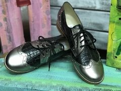 e03-10006/152 Acordonados oxford negro y peltre - comprar online