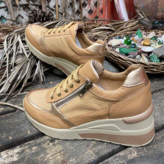 Zapatillas con taco chino, camel. p02m-2120 - comprar online