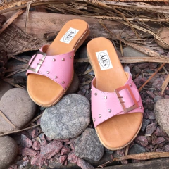 Chinelas rosas con hebilla. j05v-210 - comprar online