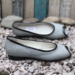 Chatitas boca de pez, plata y negro. e03-10224