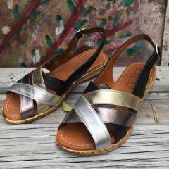 Sandalias trimetal y negro. m01v-191