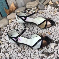 Sandalias con talón tango metalizados combinados. N* 41 . e03v-539 - comprar online