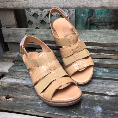 Sandalias taco chino croco visson con elástico y abrojo en talón j05v-1066 - comprar online