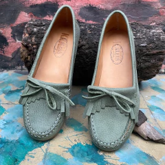 Mocasín legítimo verde seco. r11-1210-141 - Altas de Olivos
