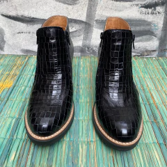 Charritos doble cierre croco charolado negro. j05-6017*464 - Altas de Olivos