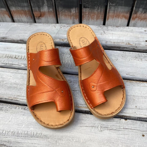 Ojota doble superconfort ,metalizado naranja. s06v-2209