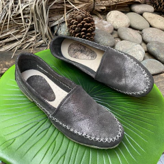 Alpargata lisa rústico negro y metal. v07-011*111 - comprar online