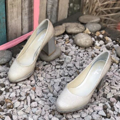 Clásicos con tacón y plataforma, plata . e03-1816 en internet