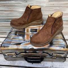 Botineta doble cierre visón A1. j05-1587/263