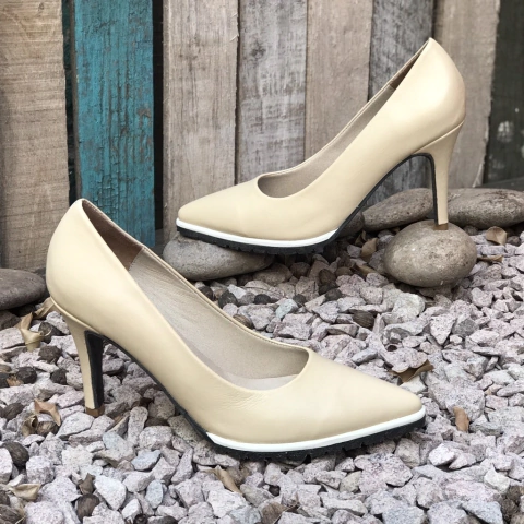 Stilettos suela track, hueso. f13-1561 - comprar online
