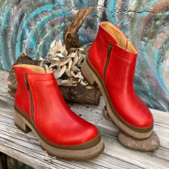 Botineta track doble cierre tipo borcego rojo- p02i-2321 en internet