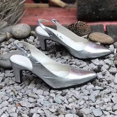 Stiletto sin talón, metalizado plata. e03-523 - tienda online