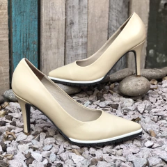 Stilettos suela track, hueso. f13-1561 - Altas de Olivos