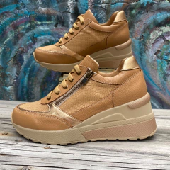 Zapatillas con taco chino, camel. p02m-2120 en internet
