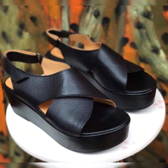 Sandalias con plataforma, negras. r11v-230