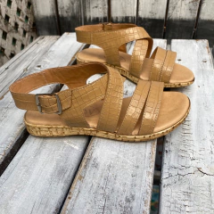 Sandalias cruzadas croco arena. j05v-907 en internet