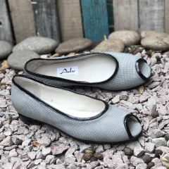 Chatitas boca de pez, plata y negro. e03-10224 - comprar online