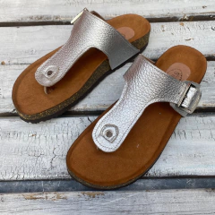 Ojotas base birk plata. q09v-roma - tienda online