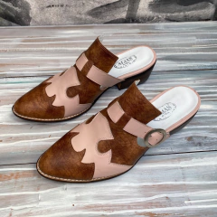 Zuecos texanos, cinturón regulable, suela y nude . e03m-10035 - comprar online