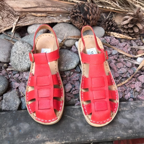 Sandalia franciscana superconfort rojo tomate. s06v-2201