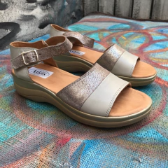 Sandalias hueso y plata. j05v-591a - tienda online