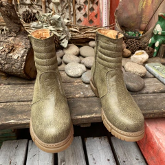 Botas canelón doble cierre verde oliva. j05i-1112 en internet