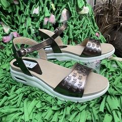 Sandalias burbuja pic metalizada peltre. p02v-773