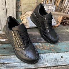 Zapatillas con taco, negras. p02m-2120 - Altas de Olivos