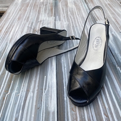 Sandalias boca de pez c/plataforma negras. números grandes e03v-50 - comprar online