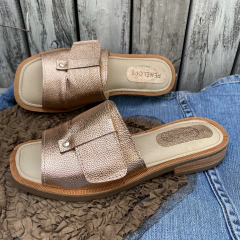 Chinelas ajustables metalizadas rose. p02v-866 - tienda online