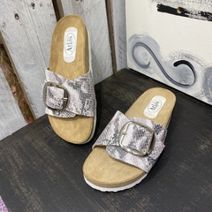 Chinelas birk hebillón rep blanco y gris. -p02v-995 - Altas de Olivos