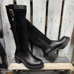 Botas de montar con tacón, negro- p02-1412 - Altas de Olivos