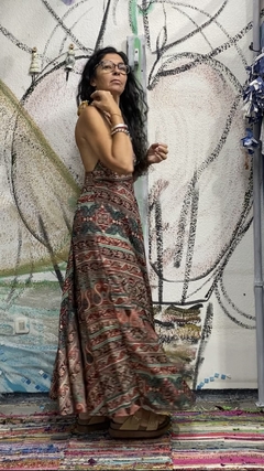 Vestido solero largo de seda, cruzado . soyo*69075 - tienda online