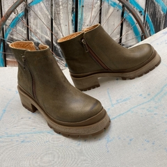 Botinetas base borcegos doble cierres track verde- p02i-2321 - tienda online