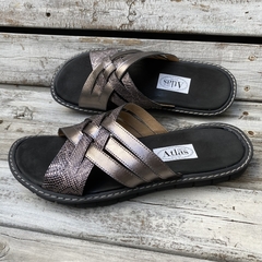 Chinelas tiritas cruzadas, peltre. j05v-581 en internet