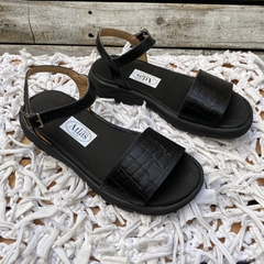 Sandalias confort con faja, negras . j05v-601.1 en internet