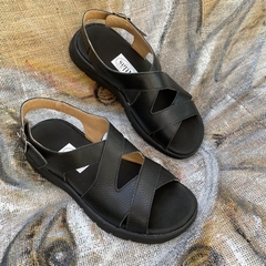 Sandalias confort cruzadas, negras . j05v-720 en internet