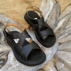 Sandalias confort cruzadas, negras . j05v-720 - tienda online