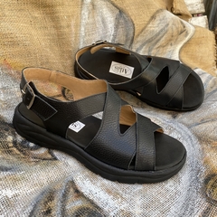 Sandalias confort cruzadas, negras . j05v-720