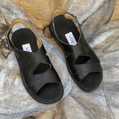 Sandalias confort cruzadas, negras . j05v-720 - comprar online