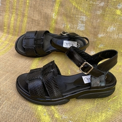 Sandalias con pulsera, negras. f13v-2362 - Altas de Olivos