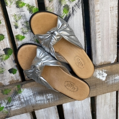 Chinelas nudo, taco chino, plata. j05v-204 - en internet