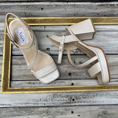 Sandalias con plataforma y tacón, perlado natural. f13-2450 en internet