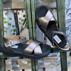 Sandalias confort cruzadas, peltre . j05v-302.1 - comprar online