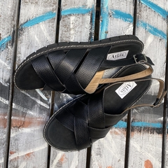 Sandalias confort tiras trenzadas, negras . j05v-333 en internet