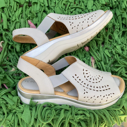 Sandalias blanco tiza gris picada. p02v-581