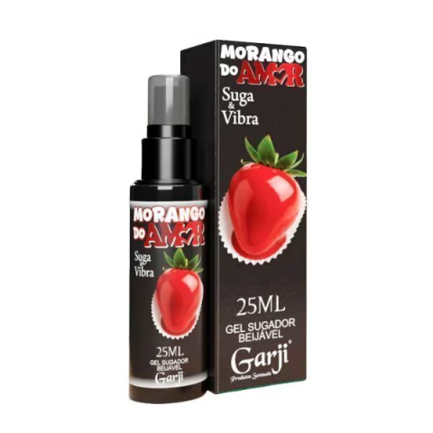 Morango do Amor Gel Sugador Beijável que Vibra 25ml Garji
