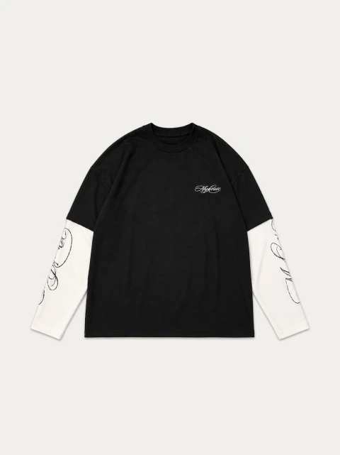 Remera Manga Larga Signature - Negro