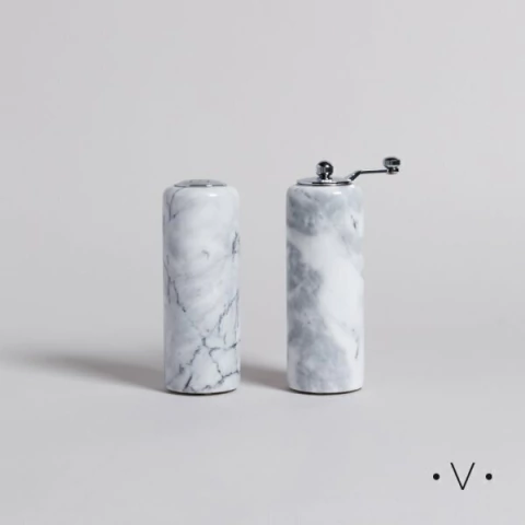 SALERO Y PIMENTERO MOLINILLO DE MARMOL VASSA