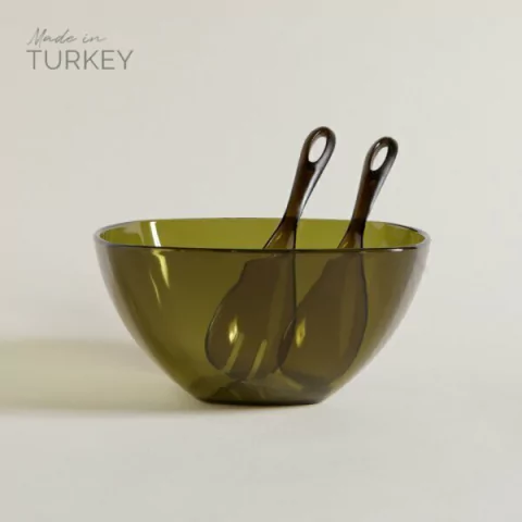 SET ENSALADERA CUADRADA VERDE